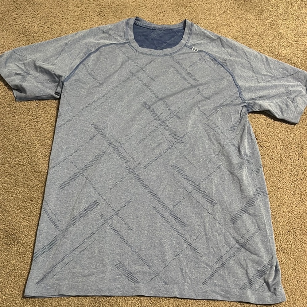Lulu lemon light blue athletic T shirt